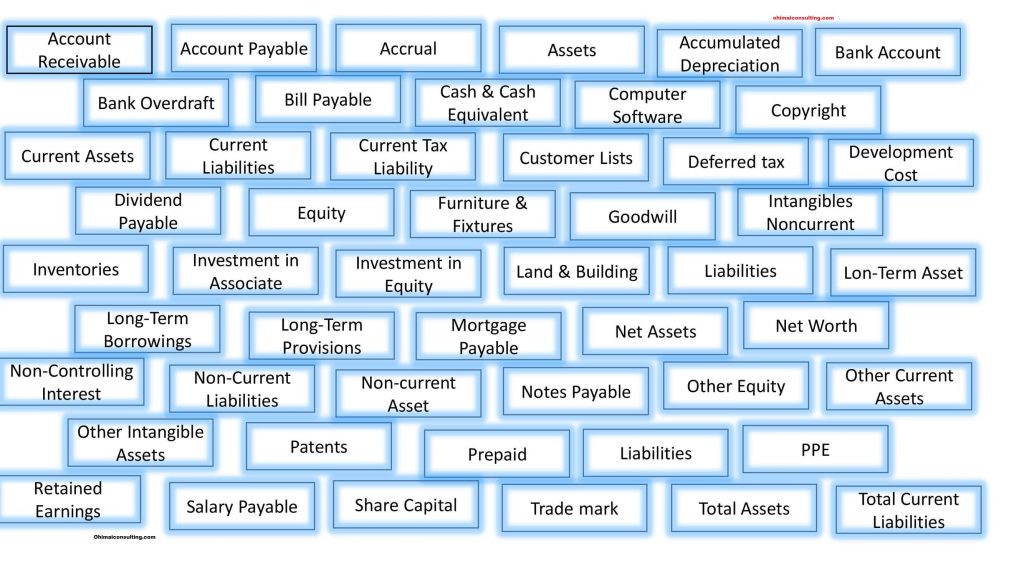 Top 55 balance sheet keywords relevant to business. It all started from account receivables to total non-current liabilities